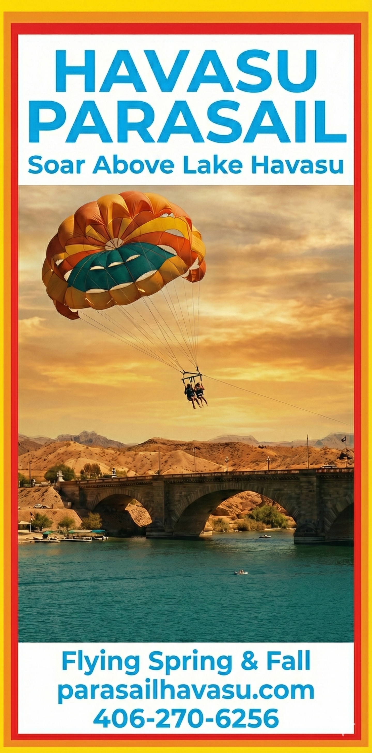 Havasu Parasail promotional rack card front